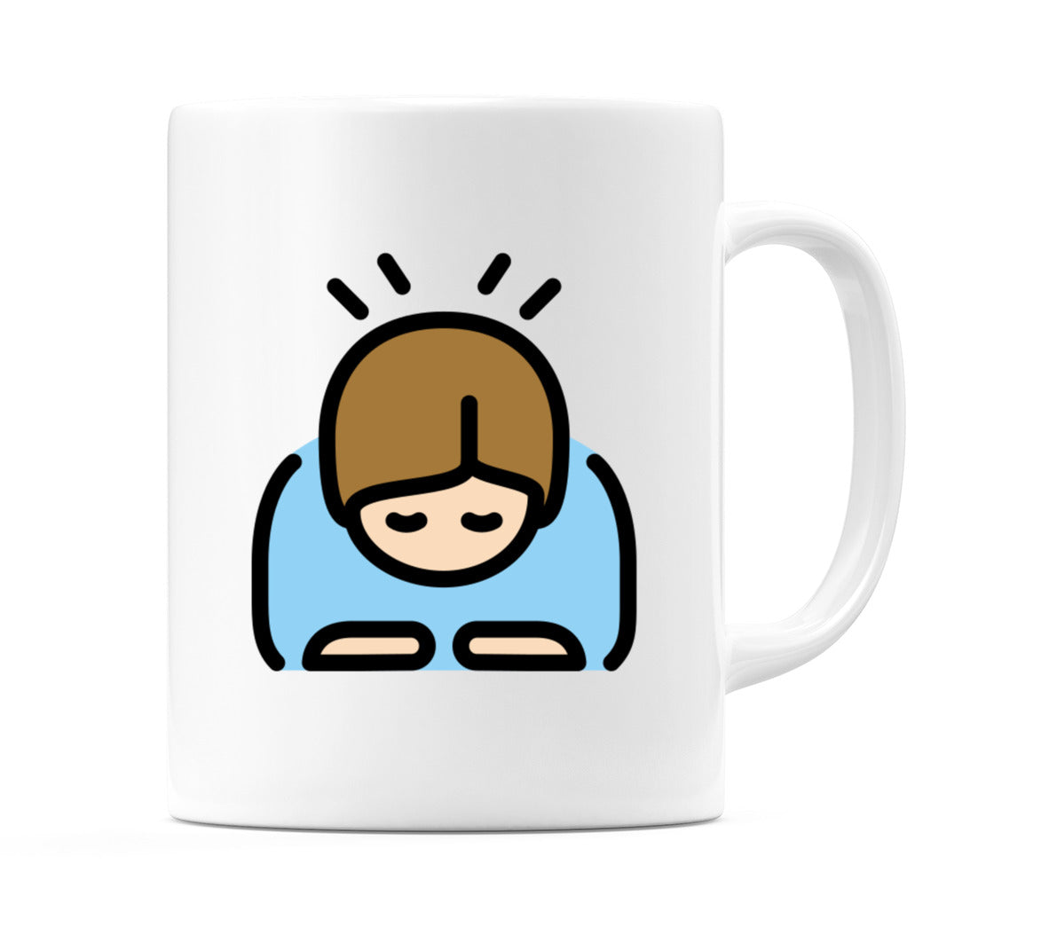 Person Bowing: Light Skin Tone Emoji Mug