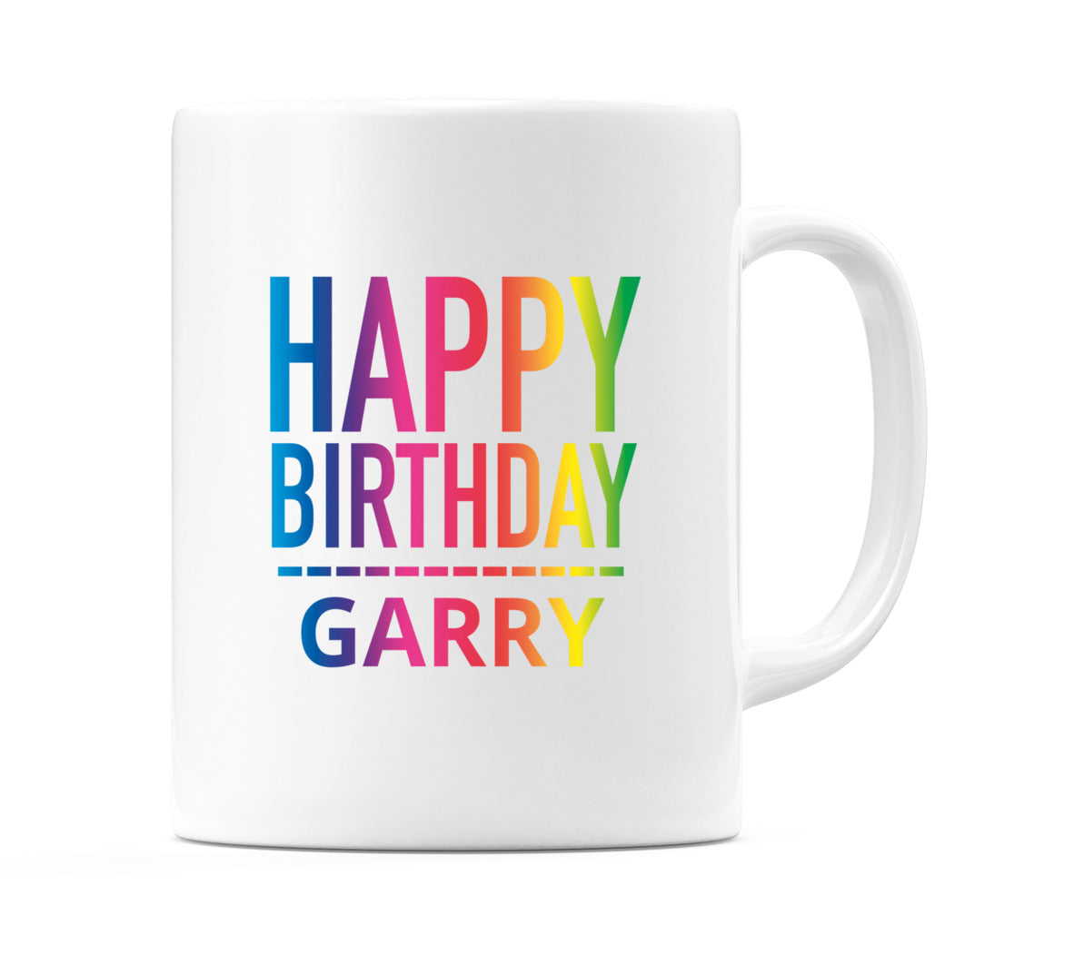 Happy Birthday Garry (Rainbow) Mug Cup by WeDoMugs