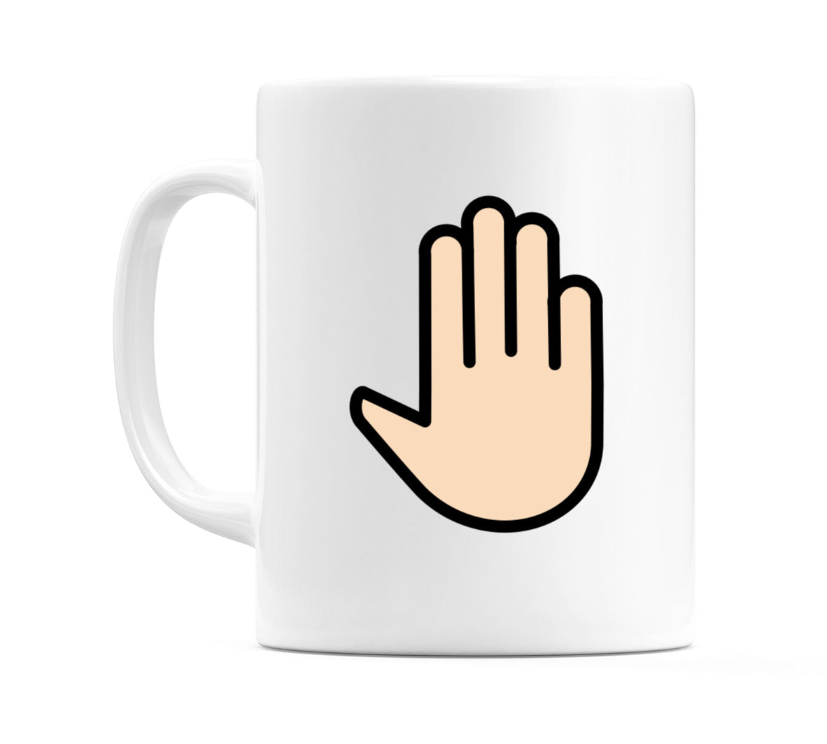 Raised Back Of Hand: Light Skin Tone Emoji Mug