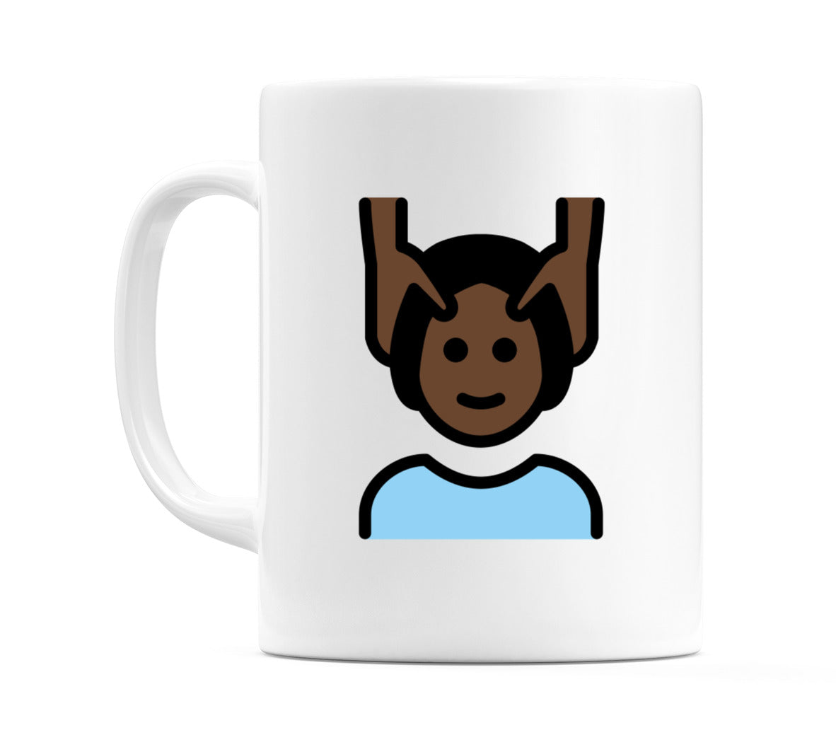 Person Getting Massage: Dark Skin Tone Emoji Mug
