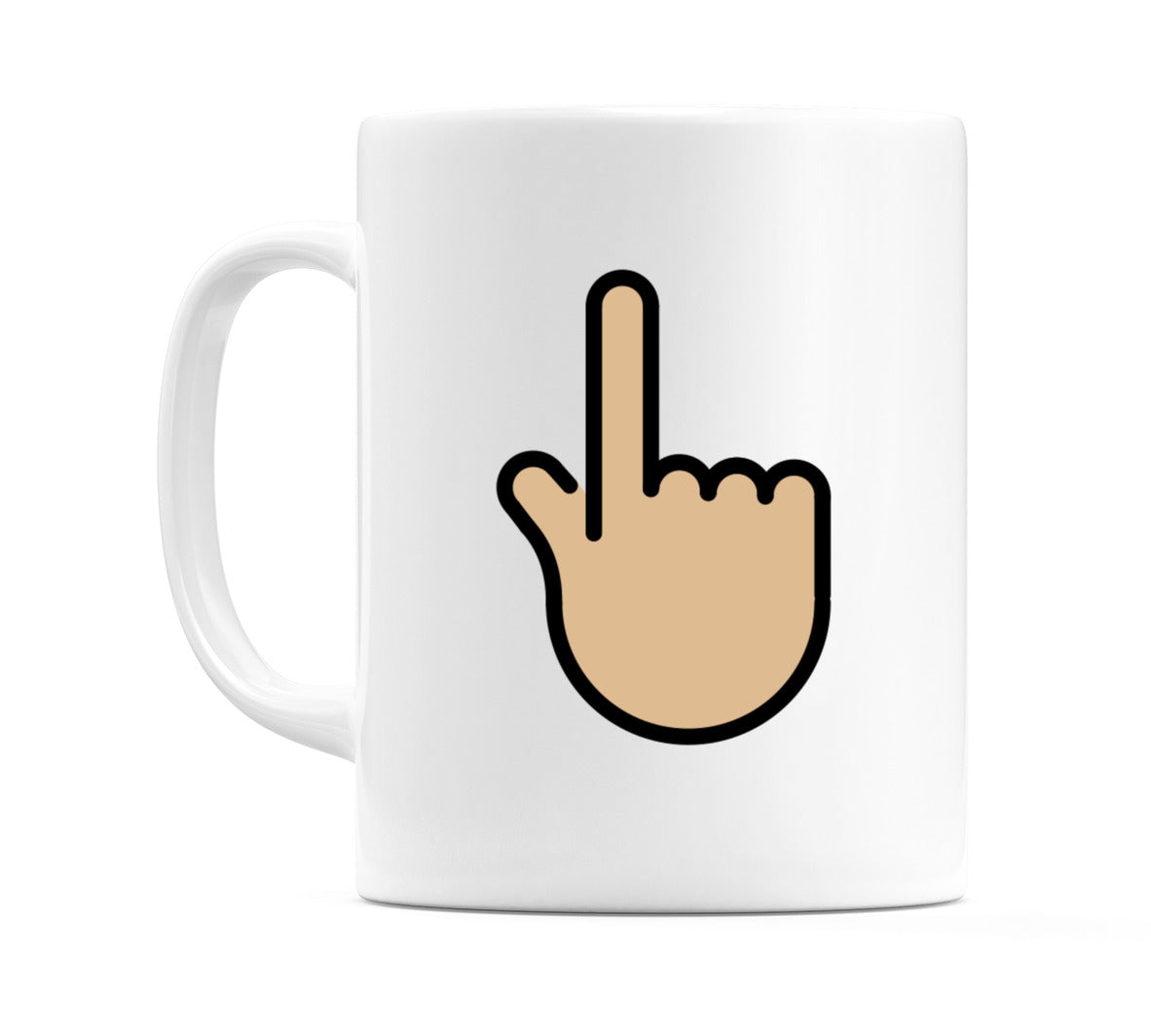 Backhand Index Pointing Up: Medium-Light Skin Tone Emoji Mug