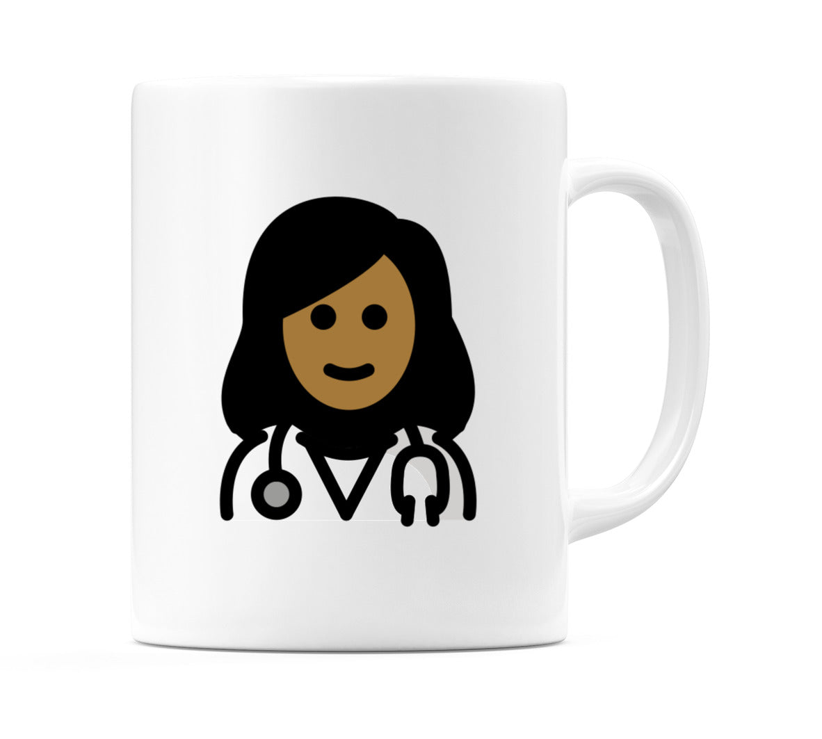 Female Health Worker: Medium-Dark Skin Tone Emoji Mug