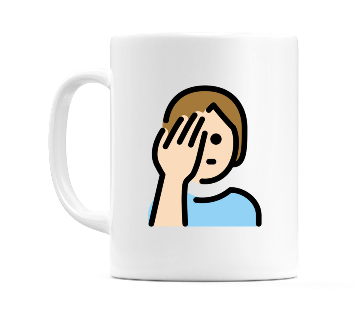 Person Facepalming: Light Skin Tone Emoji Mug