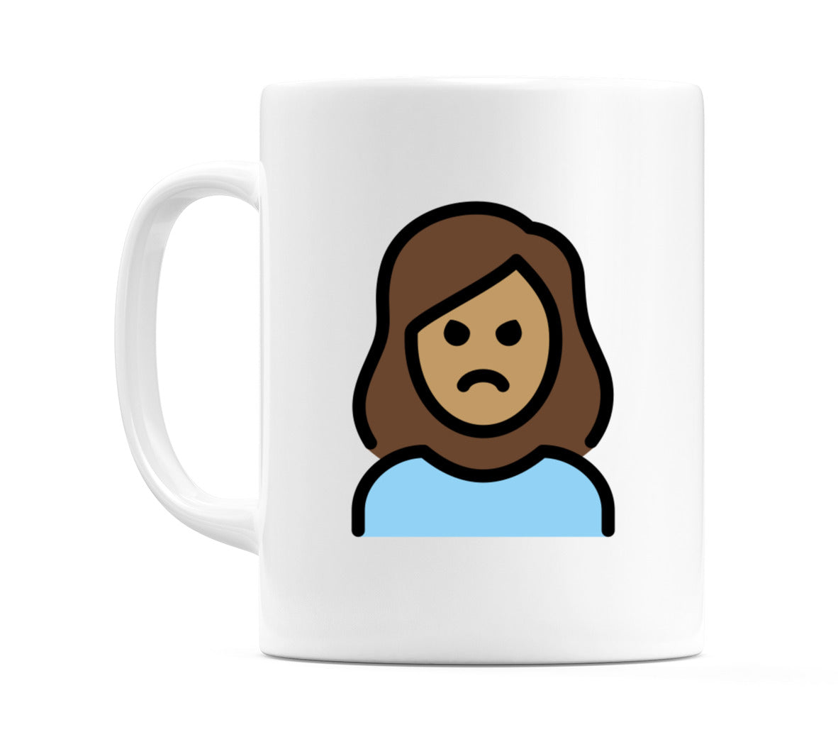 Female Pouting: Medium Skin Tone Emoji Mug