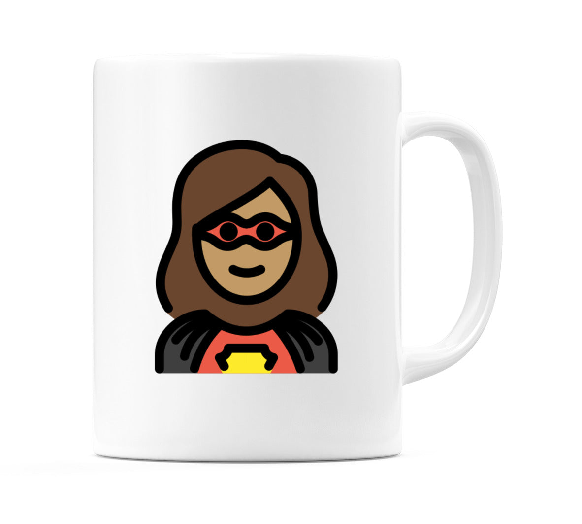 Female Superhero: Medium Skin Tone Emoji Mug