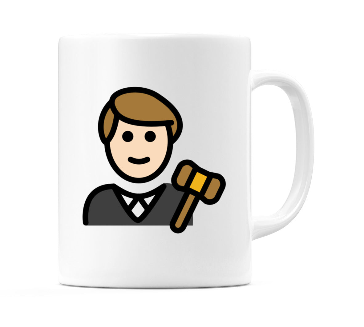 Male Judge: Light Skin Tone Emoji Mug