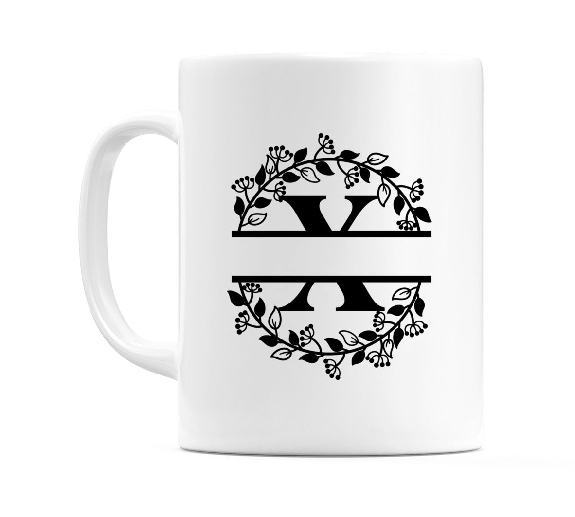Letter X Split Monogram Mug