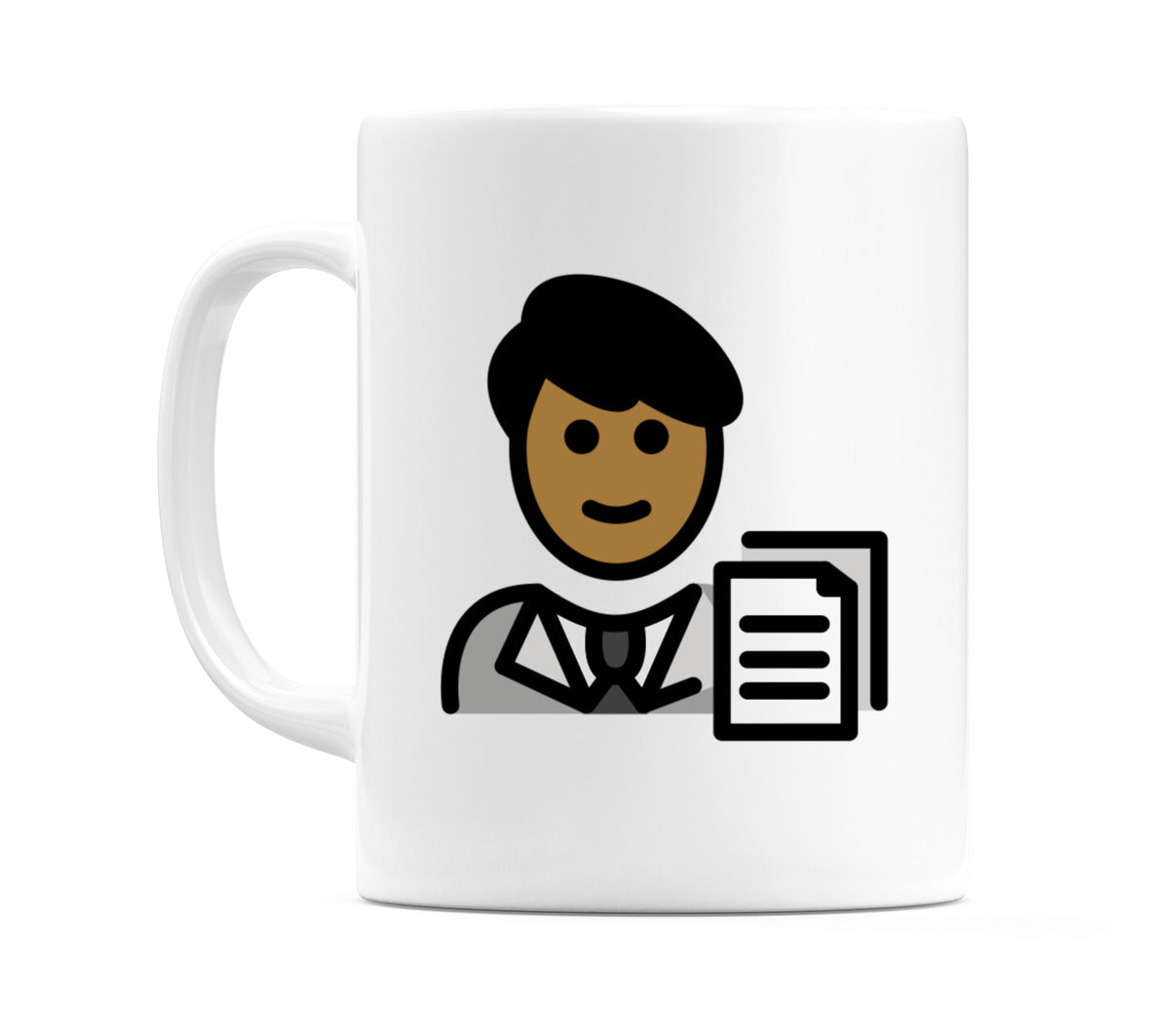 Male Office Worker: Medium-Dark Skin Tone Emoji Mug