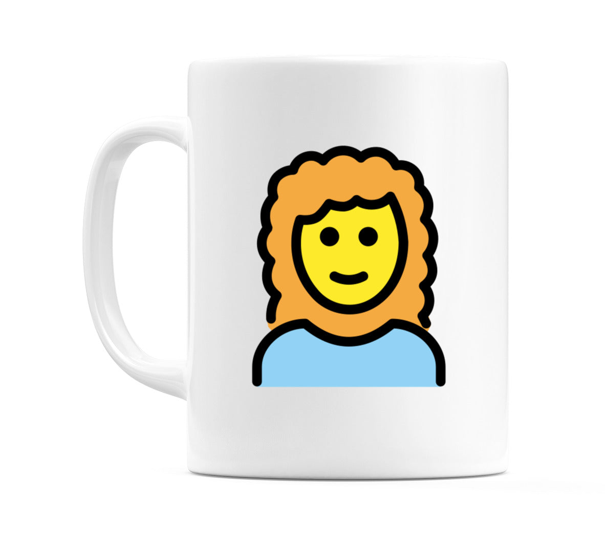 Female: Curly Hair Emoji Mug