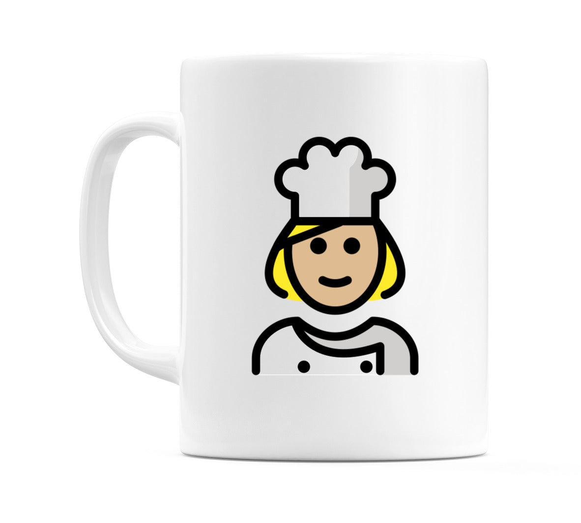 Female Cook: Medium-Light Skin Tone Emoji Mug
