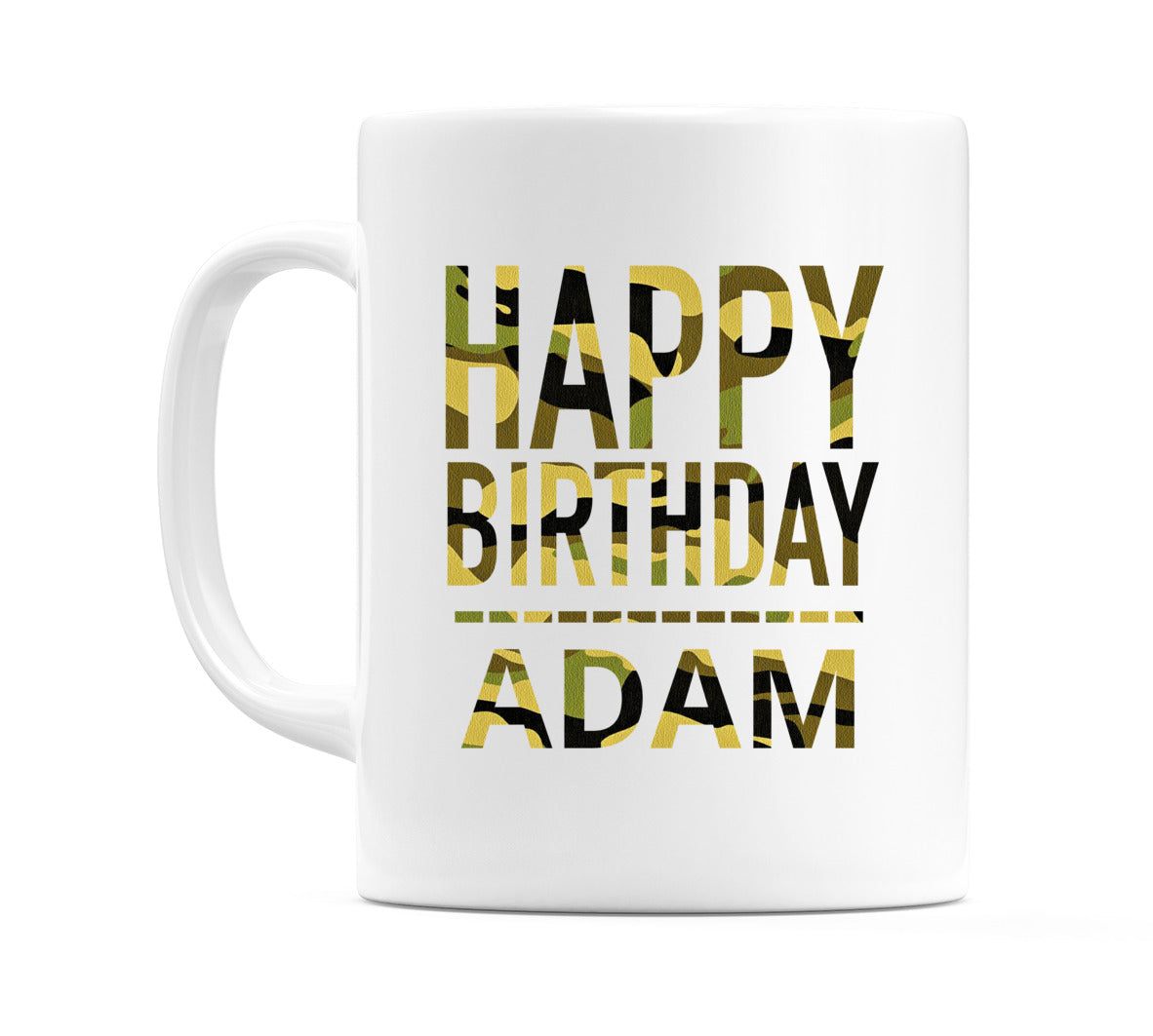 Happy Birthday Adam (Camo) Mug Cup by WeDoMugs