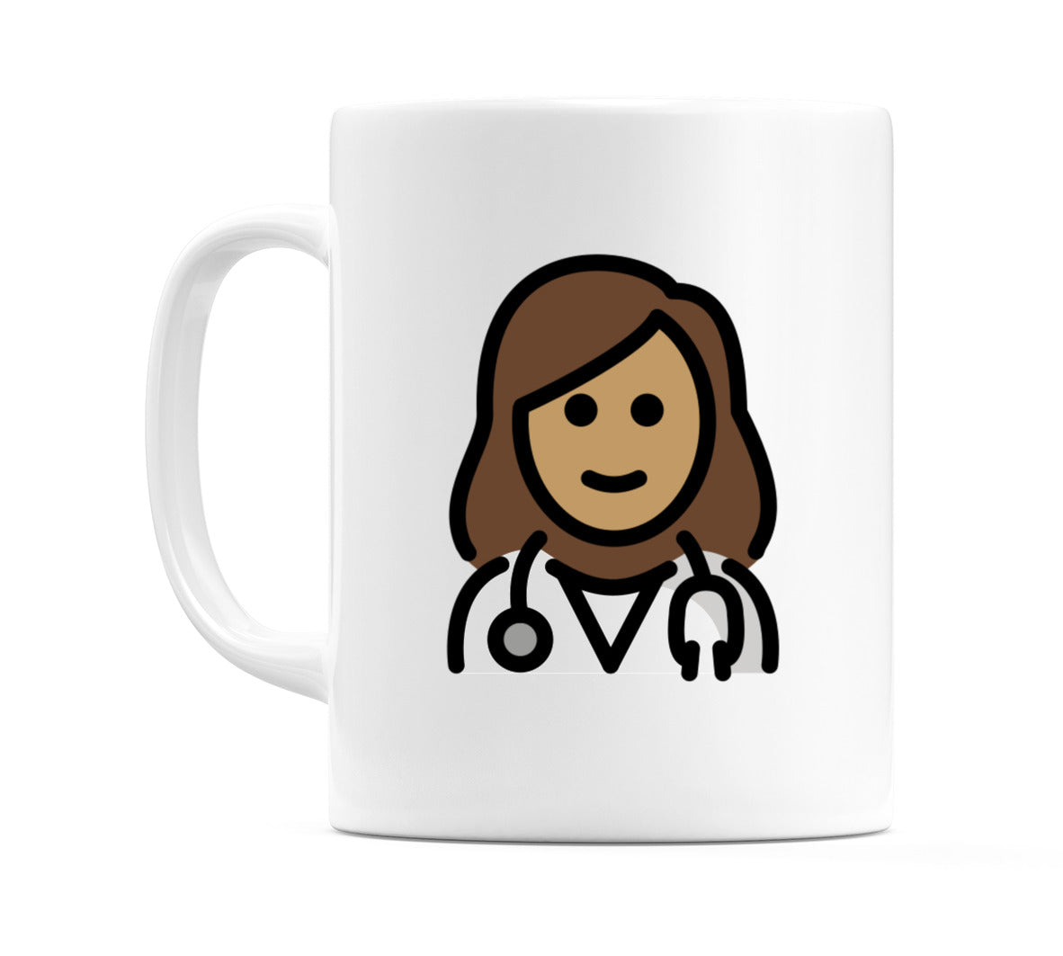 Female Health Worker: Medium Skin Tone Emoji Mug