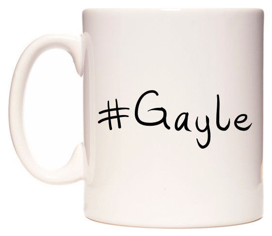 This mug features #Gayle
