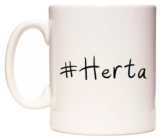 This mug features #Herta