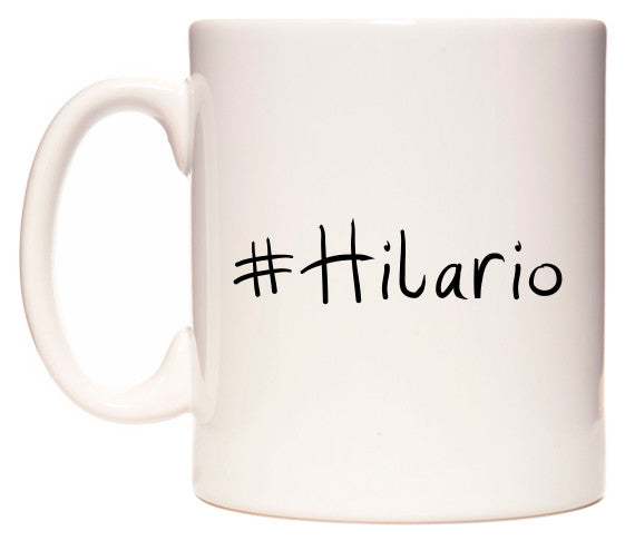 This mug features #Hilario
