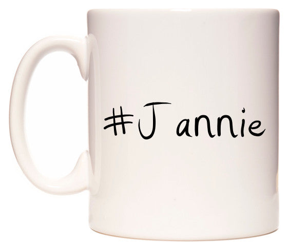 This mug features #Jannie