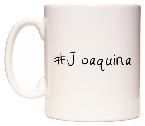 This mug features #Joaquina
