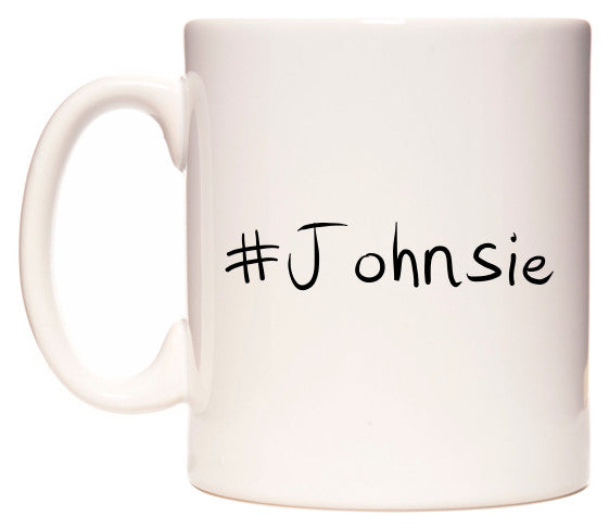This mug features #Johnsie