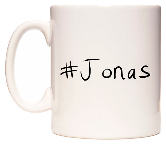 This mug features #Jonas