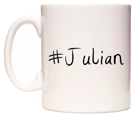 This mug features #Julian