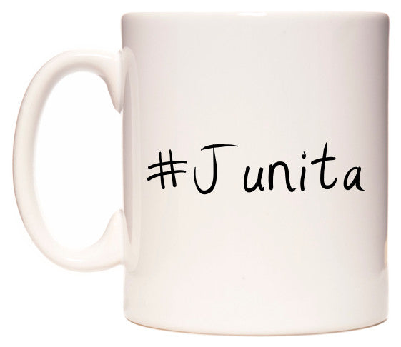 This mug features #Junita
