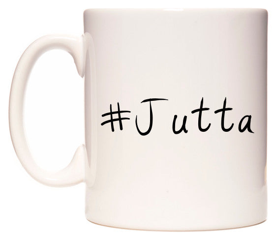 This mug features #Jutta