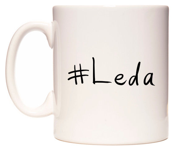 This mug features #Leda