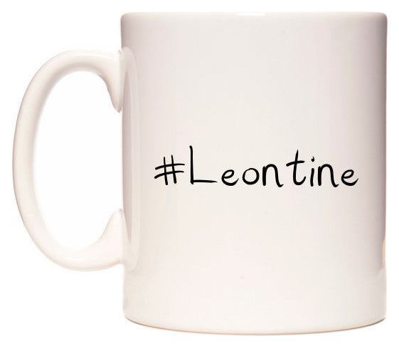 This mug features #Leontine