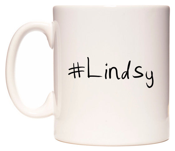 This mug features #Lindsy