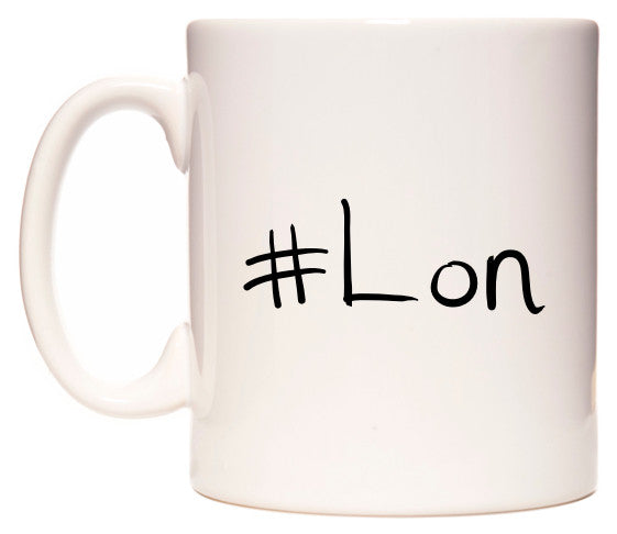 This mug features #Lon