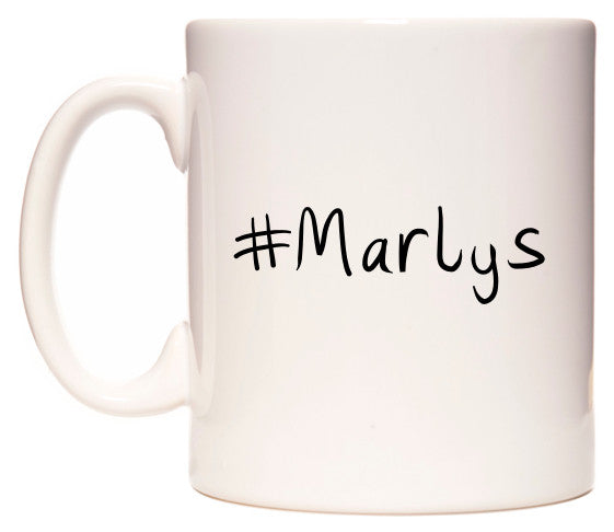 This mug features #Marlys
