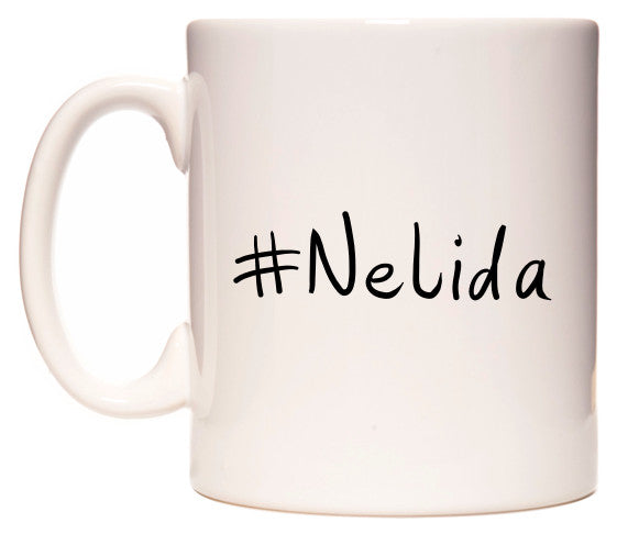 This mug features #Nelida