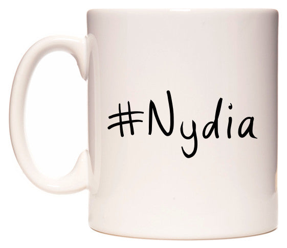 This mug features #Nydia