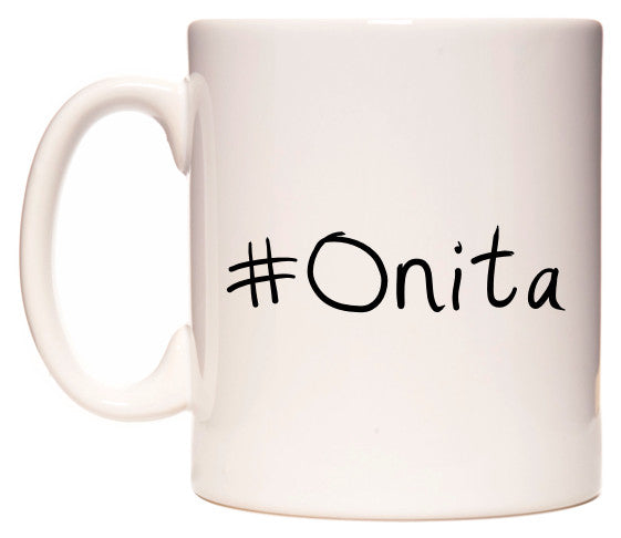 This mug features #Onita