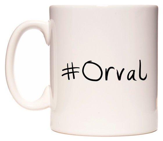 This mug features #Orval
