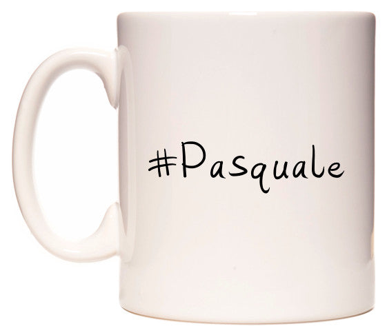 This mug features #Pasquale