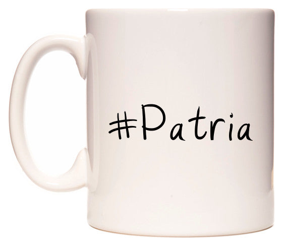 This mug features #Patria