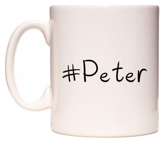 This mug features #Peter