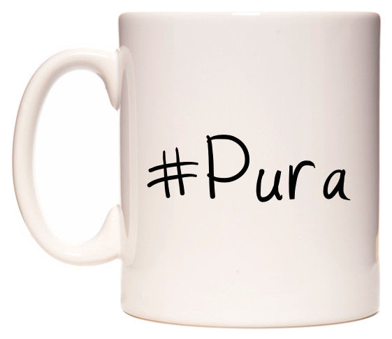 This mug features #Pura