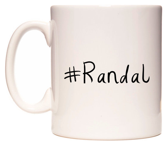 This mug features #Randal
