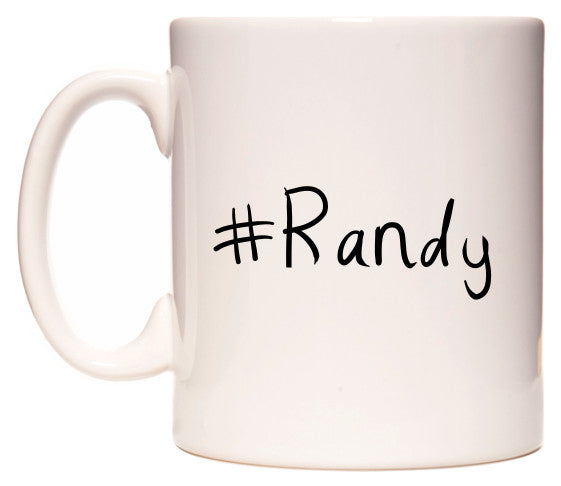 This mug features #Randy