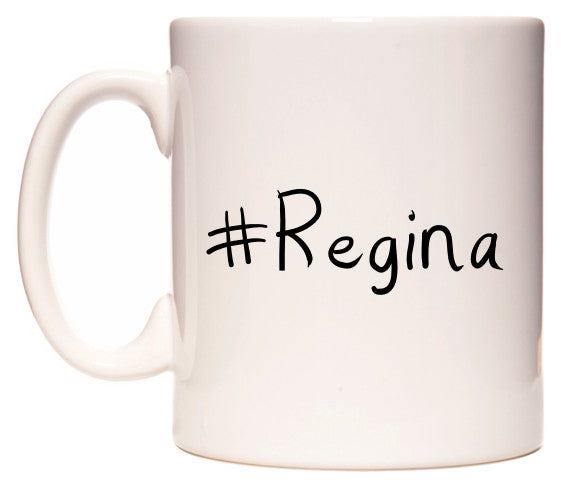 This mug features #Regina