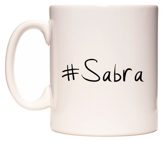 This mug features #Sabra