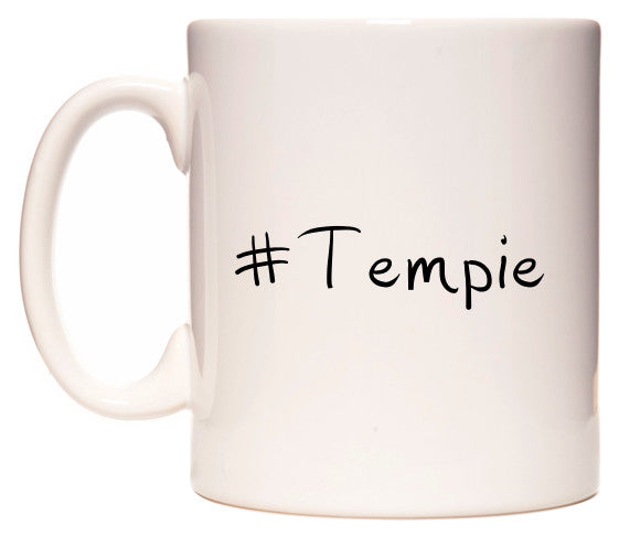This mug features #Tempie