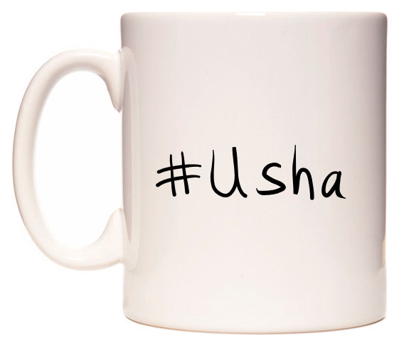 This mug features #Usha