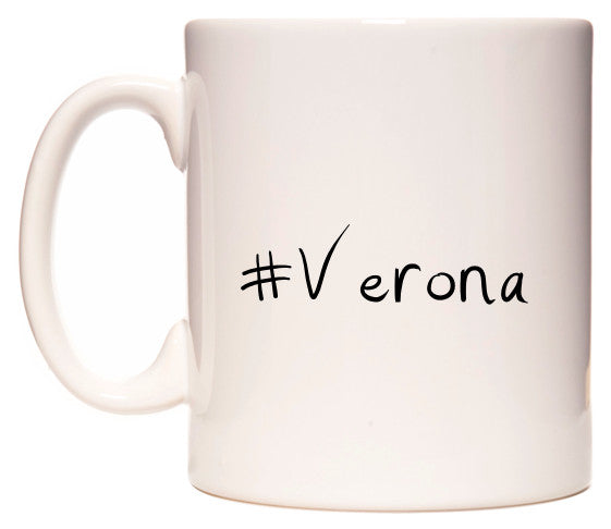 This mug features #Verona