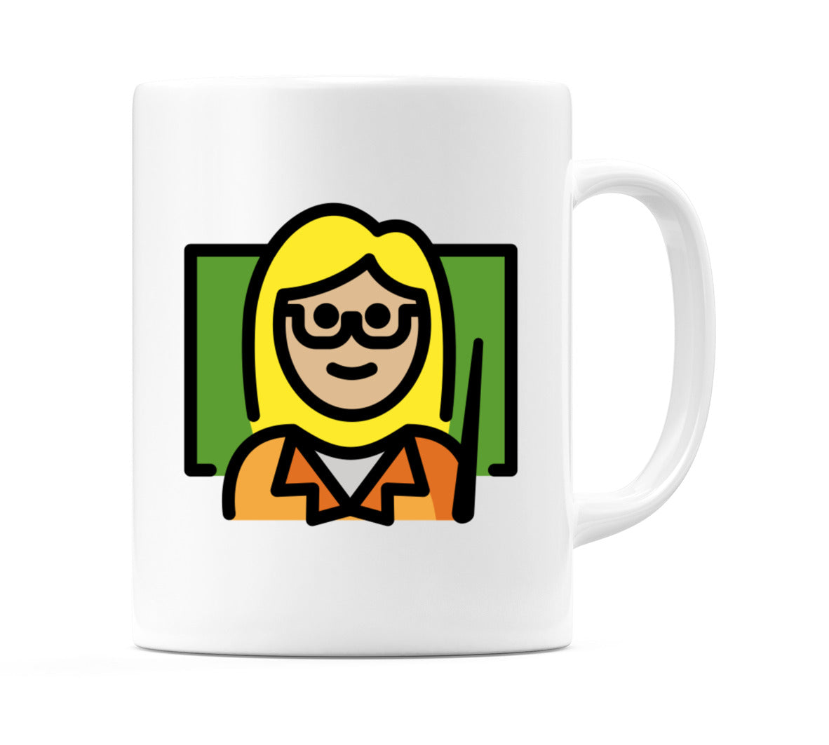 Female Teacher: Medium-Light Skin Tone Emoji Mug