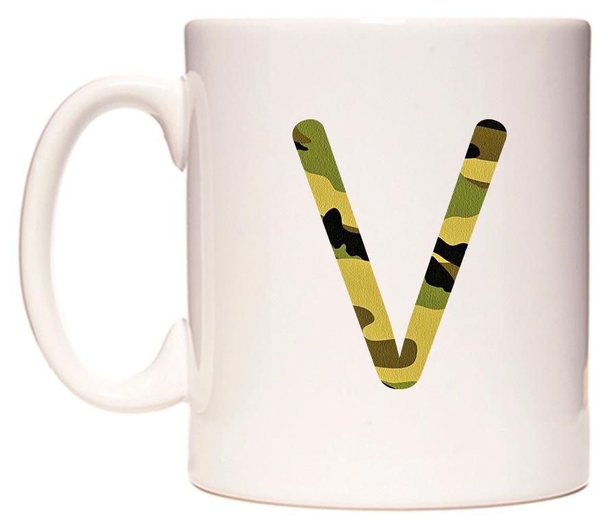 Letter V in Camo Style Mug