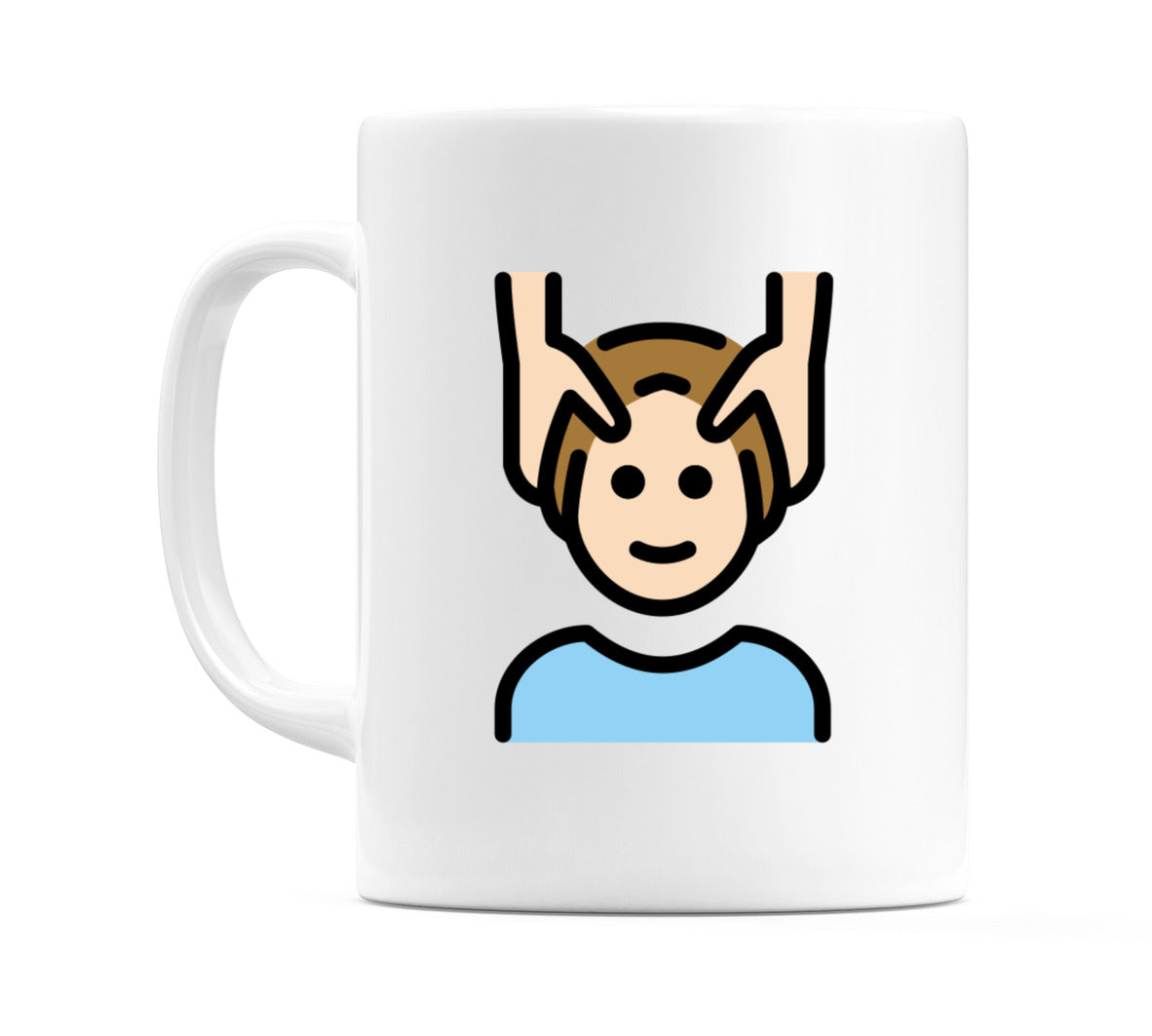 Male Getting Massage: Light Skin Tone Emoji Mug