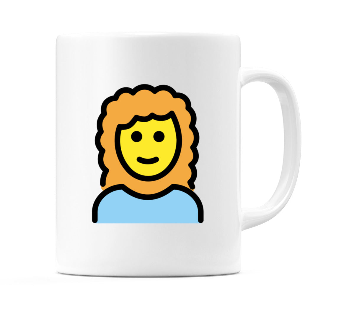 Female: Curly Hair Emoji Mug